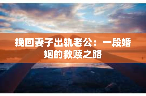 挽回妻子出轨老公：一段婚姻的救赎之路
