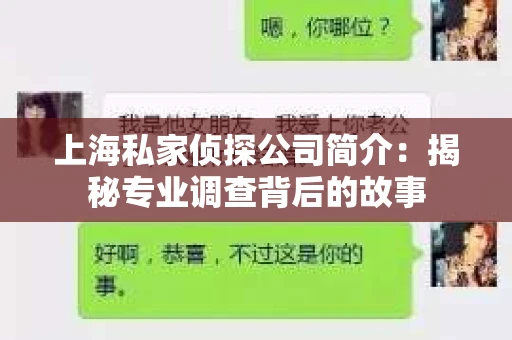 上海私家侦探公司简介:揭秘专业调查背后的故事 上海私家侦探公司简介:揭秘专业调查背后的故事