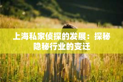 上海私家侦探的发展：探秘隐秘行业的变迁