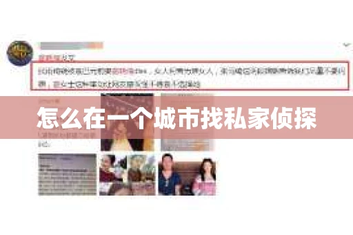 怎么在一个城市找私家侦探