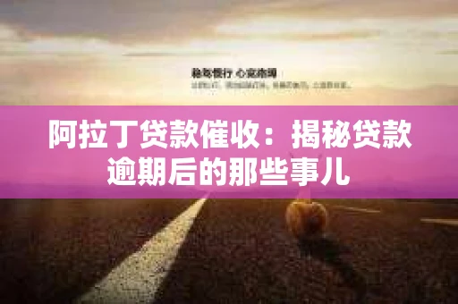 阿拉丁贷款催收：揭秘贷款逾期后的那些事儿