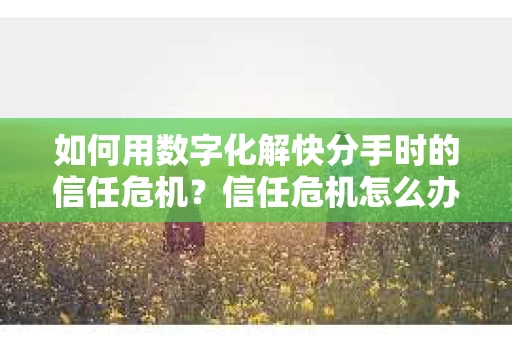 如何用数字化解快分手时的信任危机？信任危机怎么办？