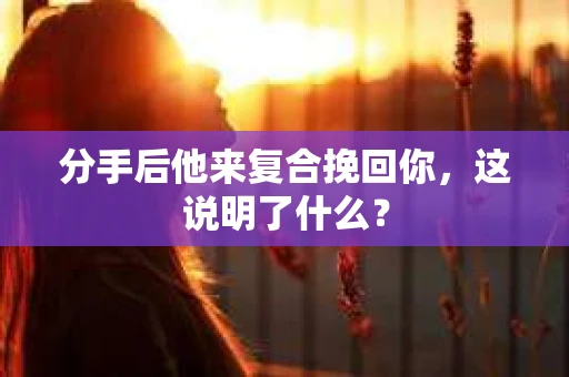 分手后他来复合挽回你，这说明了什么？
