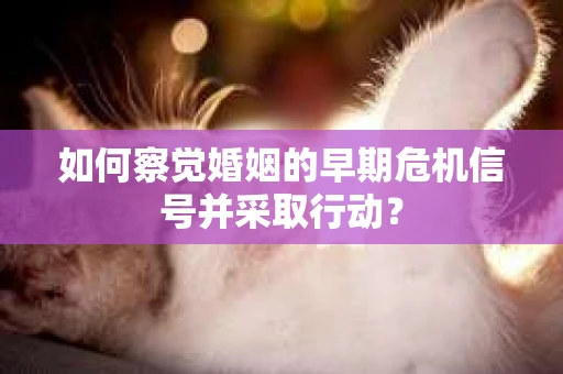 如何察觉婚姻的早期危机信号并采取行动？